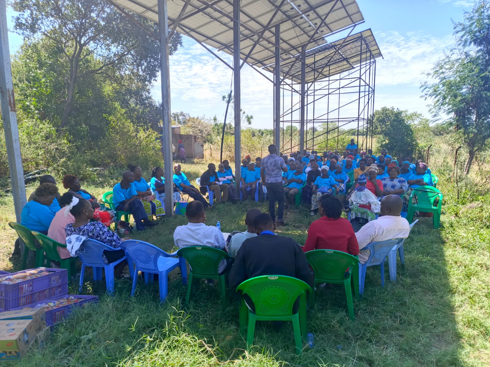 Community member using an M-Pesa integrated smart water meter